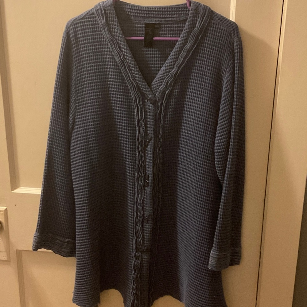 Cozy Blue Textured Cardigan
